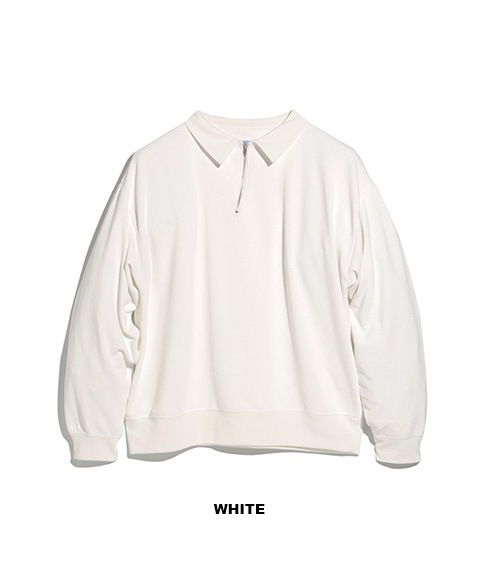 《SALE》HALF ZIP LONG SLEEVE SHIRT［015FD252012］WHITE【2025AW】