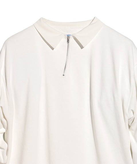 《SALE》HALF ZIP LONG SLEEVE SHIRT［015FD252012］WHITE【2025AW】