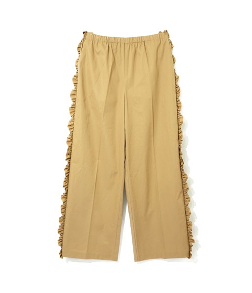 Frill Side Flare Pant - Twill［SW1017］Beige【2026SS】【SOLDOUT】