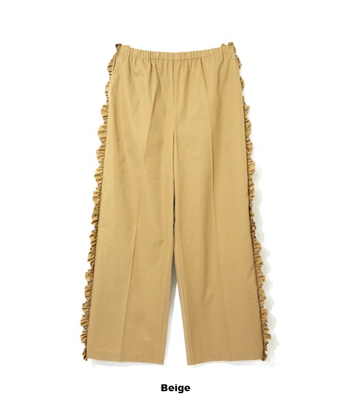 Frill Side Flare Pant - Twill［SW1017］Beige【2026SS】【SOLDOUT】