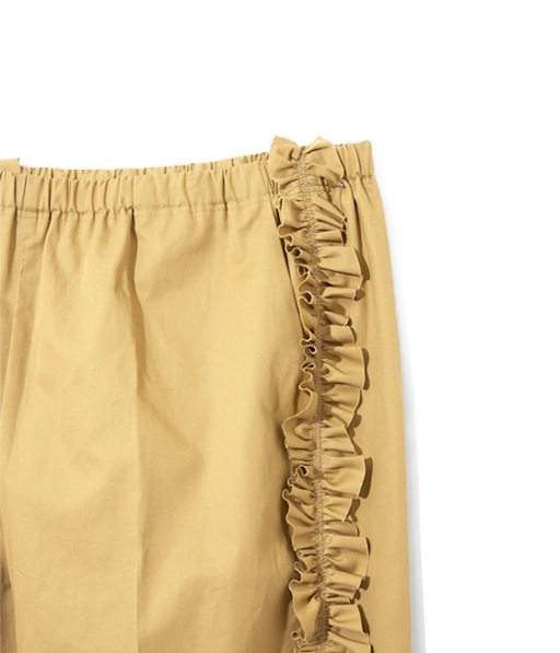 Frill Side Flare Pant - Twill［SW1017］Beige【2026SS】【SOLDOUT】