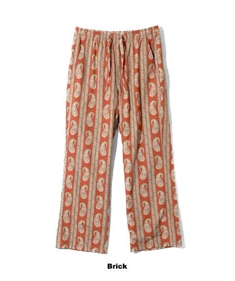 《SALE》String Easy Pant - R/C Lawn Cloth / Paisley Printed［OT210］Brick