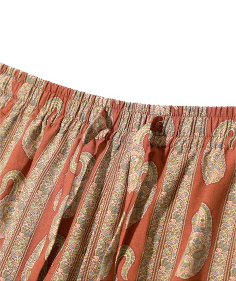《SALE》String Easy Pant - R/C Lawn Cloth / Paisley Printed［OT210］Brick