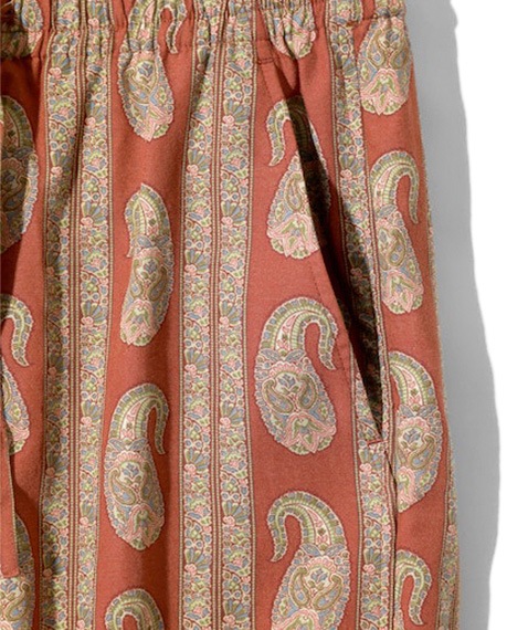 《SALE》String Easy Pant - R/C Lawn Cloth / Paisley Printed［OT210］Brick