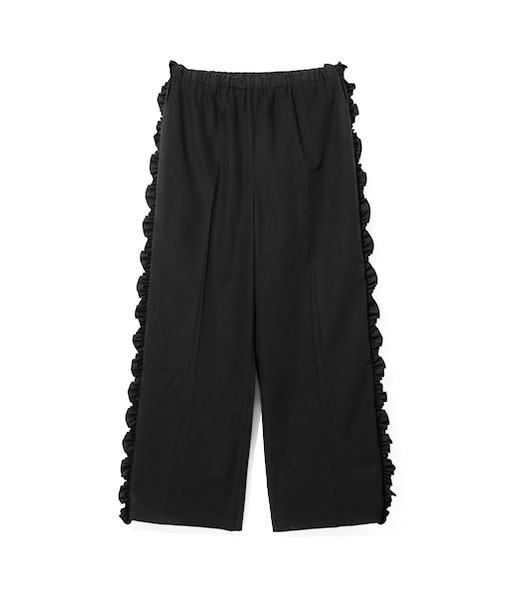 Frill Side Flare Pant - Twill［SW1017］Black【2026SS】【SOLDOUT】