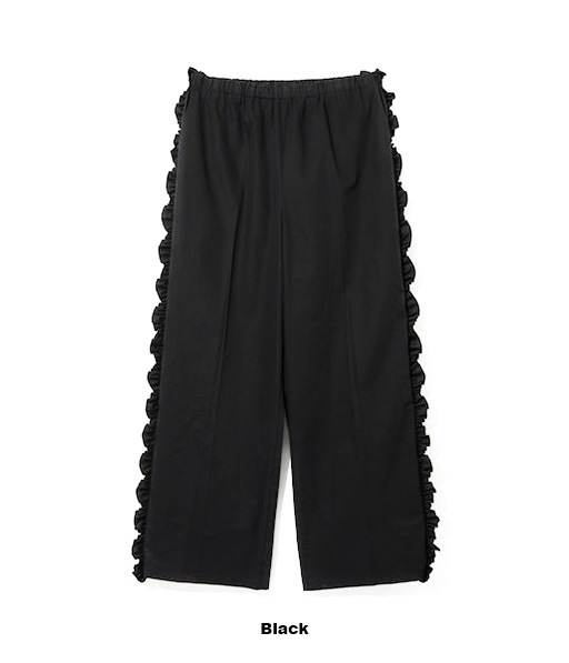 Frill Side Flare Pant - Twill［SW1017］Black【2026SS】【SOLDOUT】