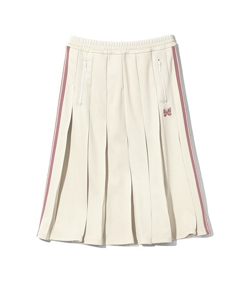 Needles プリーツトラックスカート アイボリー Pleated Track Skirt - Poly Smooth［QV313］Ivory【2025SS