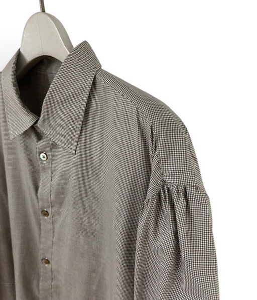 SZ BOIL COTTON SMOCK SHIRTS［26W-BIS-SH04］BROWN HOUNDSTOOTH【2026AW】【SOLDOUT】