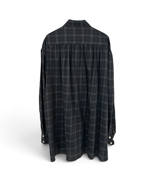 SZ BOIL COTTON SMOCK SHIRTS［26W-BIS-SH04］TOP GRAY CHECK【2026AW】【SOLDOUT】