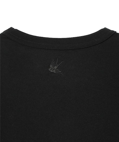 Swallow Asymmetric Frill Sleeve TopQT1068Black2025SS