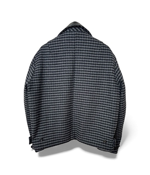 HEAVY BRUSHED DOUBLE FADE DYED VIRGIN WOOL DEADSTOCK LEATHER COLLAR HARRINGTON JACKET for In Bloom［IT25A101IB］【2025AW】