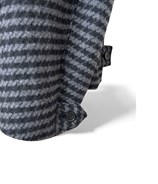 HEAVY BRUSHED DOUBLE FADE DYED VIRGIN WOOL DEADSTOCK LEATHER COLLAR HARRINGTON JACKET for In Bloom［IT25A101IB］【2025AW】