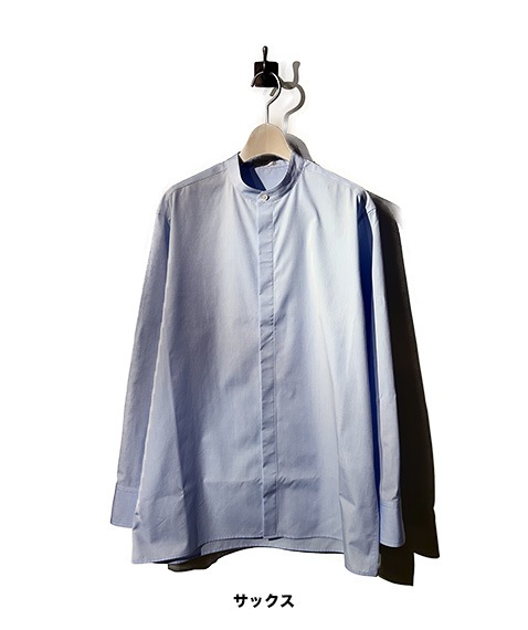 140/2ブロード バンドカラーシャツ［C251F01B04］【2025SS】【SOLDOUT】