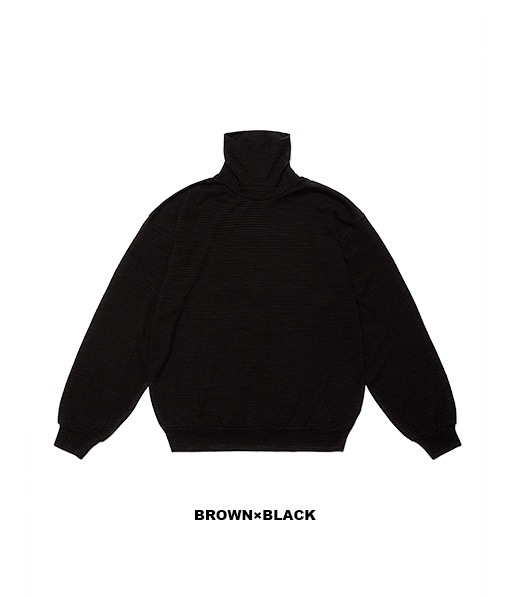 SUPER FINE WOOL COTTON TURTLE-NECK TOP(BORDER STRIPE)［UCS118-LC269-S］【2026AW】