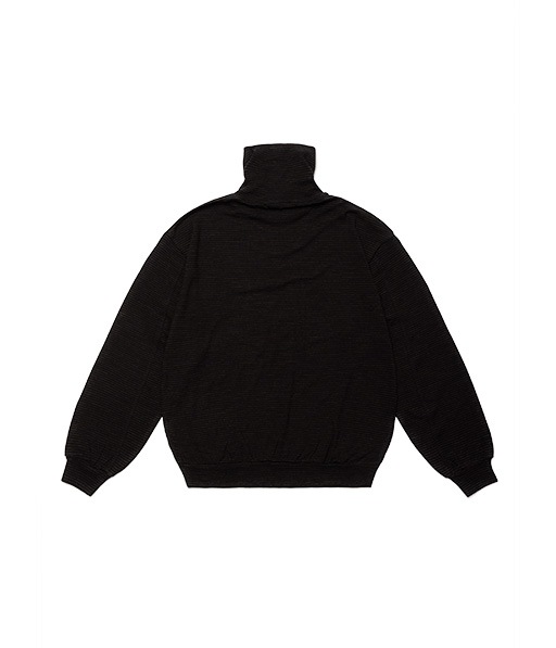 SUPER FINE WOOL COTTON TURTLE-NECK TOP(BORDER STRIPE)［UCS118-LC269-S］【2026AW】
