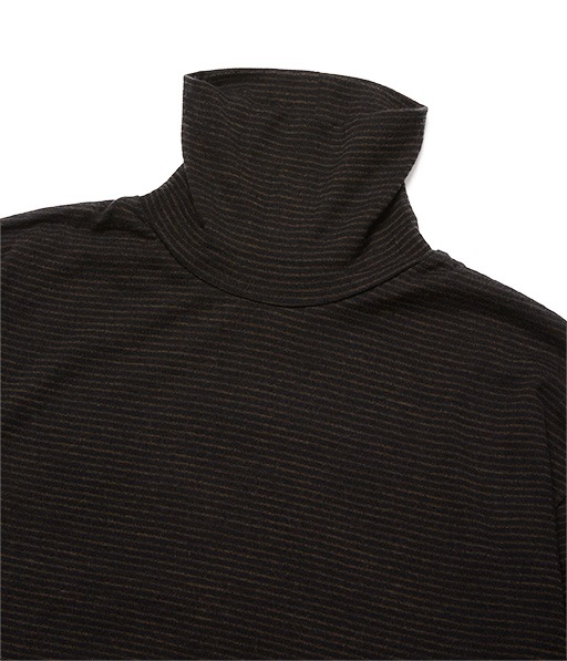 SUPER FINE WOOL COTTON TURTLE-NECK TOP(BORDER STRIPE)［UCS118-LC269-S］【2026AW】