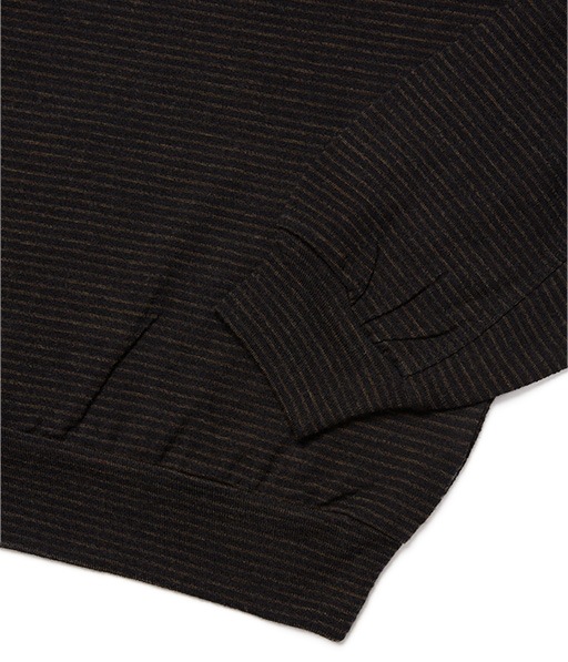 SUPER FINE WOOL COTTON TURTLE-NECK TOP(BORDER STRIPE)［UCS118-LC269-S］【2026AW】