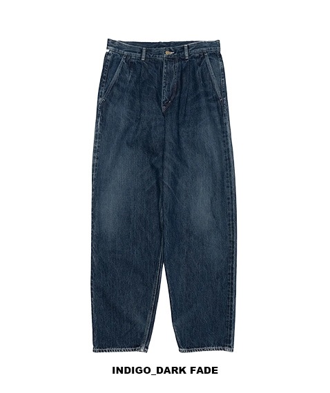 Selvage Denim Two Tuck Tapered Pants［GU251-40187DB］INDIGO_DARK FADE【2025SS】【SOLDOUT】