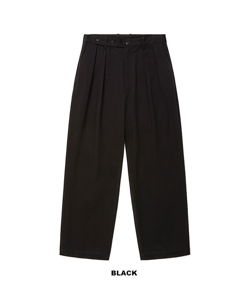 WASHED VINTAGE TWILL TUCKED PANTS［UPT68-KC209］【2025AW】【SOLDOUT】