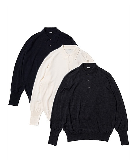 A.PRESSE L/S Knit Polo Shirt サイズ2 A.PRESSE 