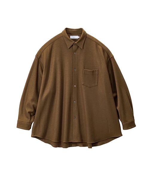 Wool Smooth Flannel Oversized Regular Collar Shirt［GU253-50221B］【2025AW】