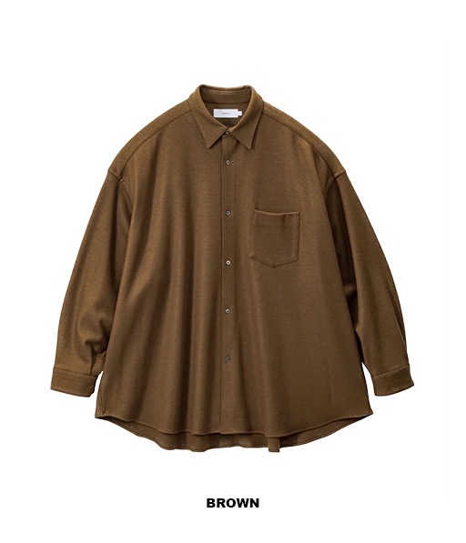 Wool Smooth Flannel Oversized Regular Collar Shirt［GU253-50221B］【2025AW】