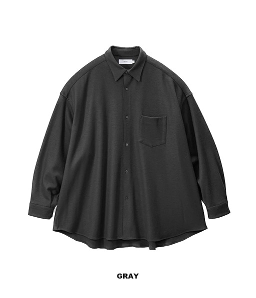 Wool Smooth Flannel Oversized Regular Collar Shirt［GU253-50221B］【2025AW】