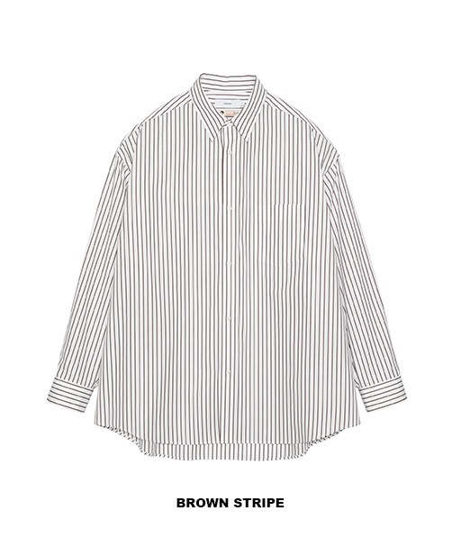SIDOGRAS Stripe L/S Oversized Regular Collar Shirt［GM254-50025STB］【2025AW】