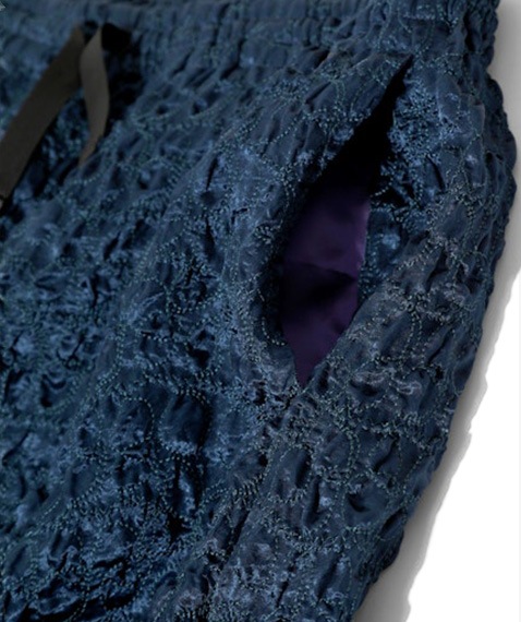 H.D. Pant - Embroidery Satin［RW284］Navy【2025AW】 【SOLDOUT】
