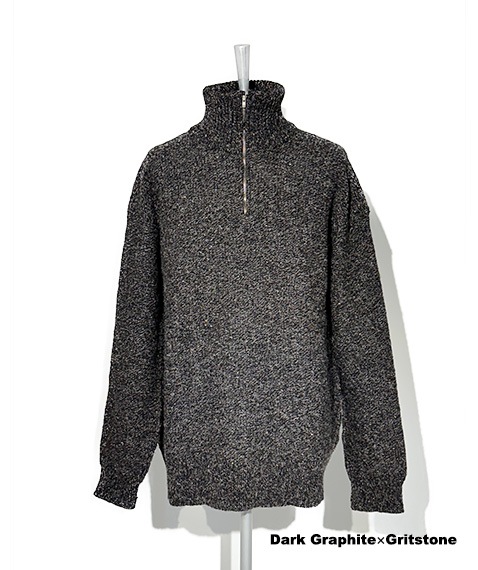 British Wool Half Zip Knit Made by macalastair［6033-1301］