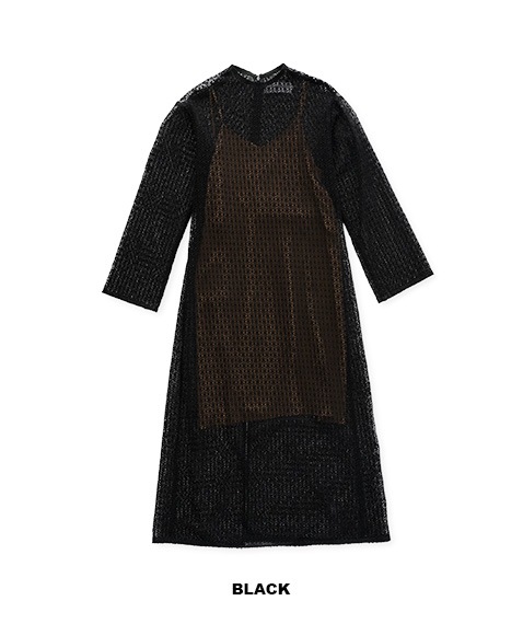 《SALE》COTTON POLYESTER BLOCK LACE ONEPIECE［25SOP-#707LL］【2025SS】