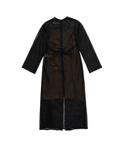 《SALE》COTTON POLYESTER BLOCK LACE ONEPIECE［25SOP-#707LL］【2025SS】