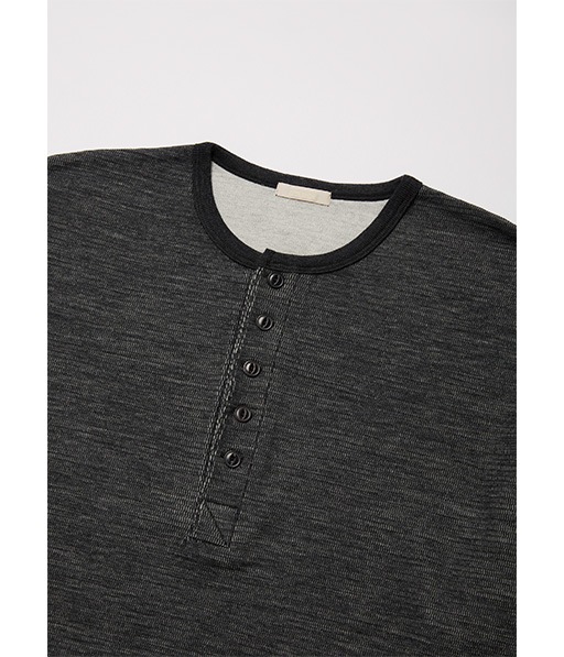 W/C HONEYCOMB HENLEY-NECK TOP［UCS120-LC270］【2026AW】