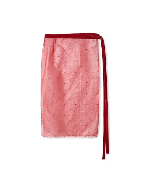 《SALE》POLYESTER NYLON SHEER CUT JACQUARD WRAP SKIRT［25SSK-#812L］【2025SS】