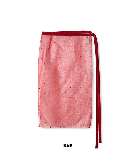 《SALE》POLYESTER NYLON SHEER CUT JACQUARD WRAP SKIRT［25SSK-#812L］【2025SS】