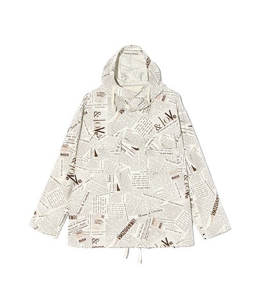Cagoule Shirt - Cotton Newspaper Print Canvas［SW036］【2026SS】