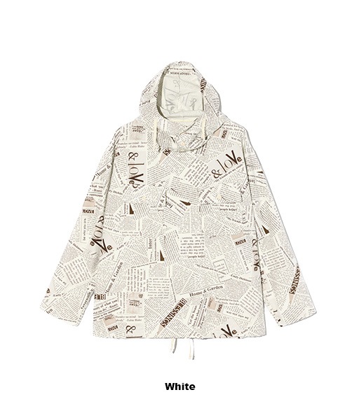 Cagoule Shirt - Cotton Newspaper Print Canvas［SW036］【2026SS】