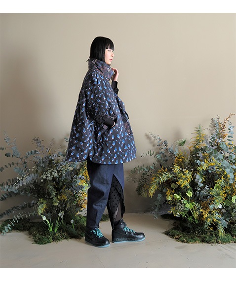Flower Down Poncho Jacket［BSD24AW-01］【2024AW】【SOLDOUT】