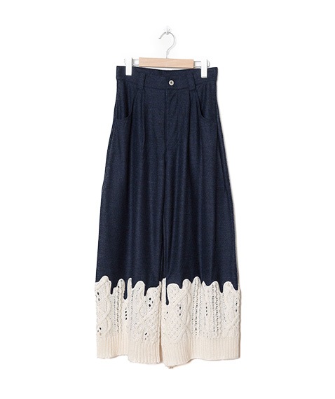 《SALE》Erode Knit Wide Pants［bsd23AW-10］NAVY