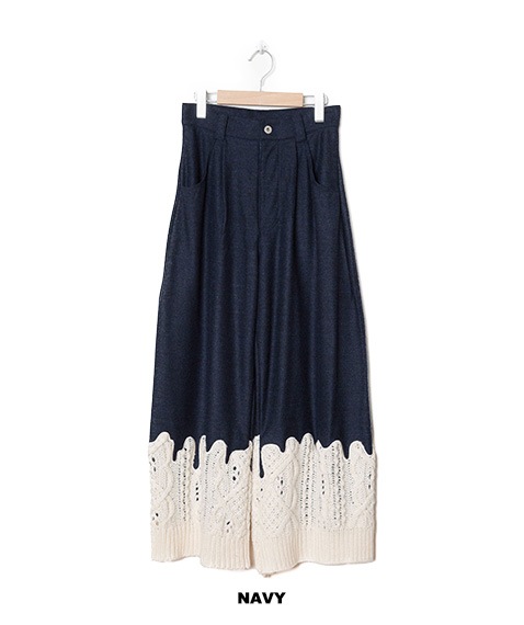 《SALE》Erode Knit Wide Pants［bsd23AW-10］NAVY