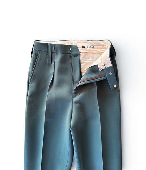 《SALE》HEAVY WOOL ＆ SILK 1-TUCK WIDE TAPERED SLACKS［IT25S061］