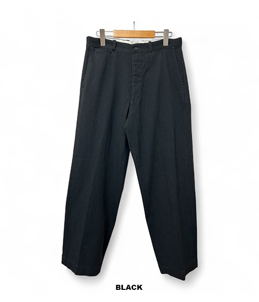 BLACK TWILL TROUSERS［BA-ASE-001］【2025AW】【SOLDOUT】