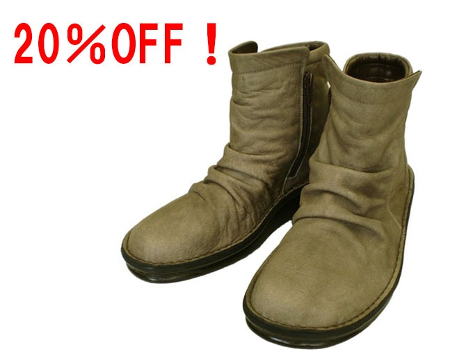 在庫処分20％OFF！】くしゅくしゅフラットショートブーツ☆本革☆日本