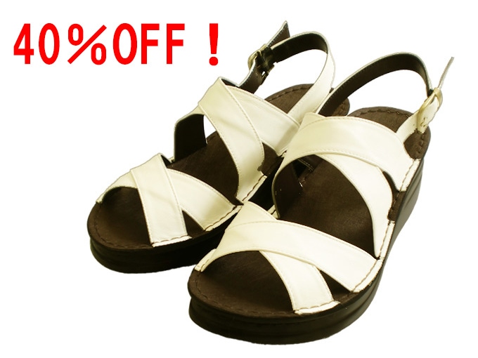 在庫処分40％OFF！】ダブルクロスサンダル☆本革☆日本製☆No.4110