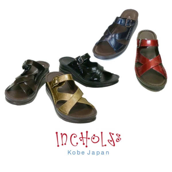 新色登場！】エナメルミュール風サンダル☆本革☆日本製☆No.4040【甲