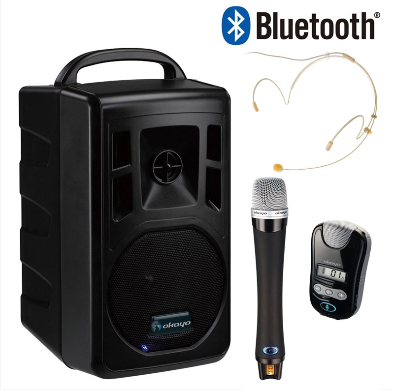 2.4GHzデジタルワイヤレスコンパクトスピーカーセット ハンドマイク1本・デュアルフック＆ペンダントマイク1本付き