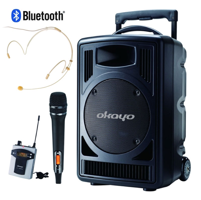 ハイパワーポータブルワイヤレスアンプ 最大出力120W ハンド・ピンマイク1本セット