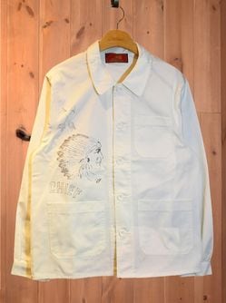 Coverall jacket hand painted prints 