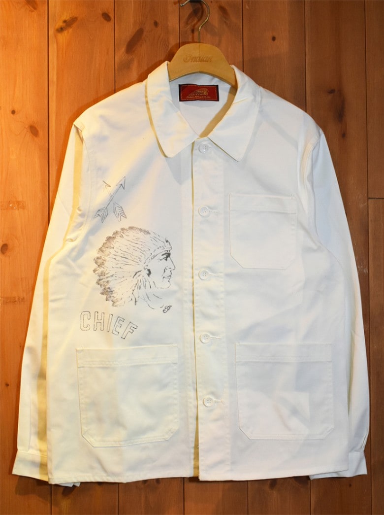 Coverall jacket hand painted prints 