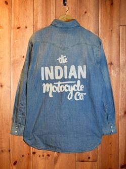 Denim Western Shirt Script logo